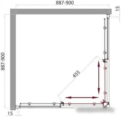 Душевой уголок BelBagno UNO-195-A-2-90-C-Cr (прозрачное стекло) - фото товара