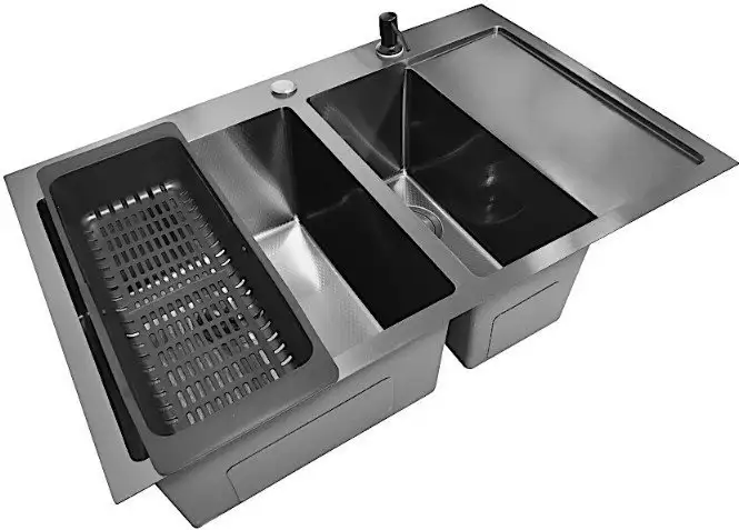 Кухонная мойка Stellar Decor S7850NB-2L-D (нано черный) - фото товара