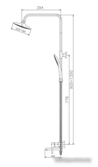 Душевая система Haiba HB24805-7 (черный) - фото товара
