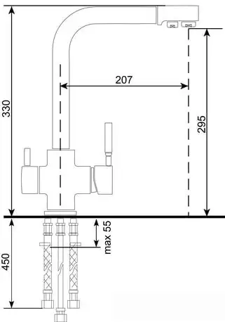 Смеситель Ulgran U-016 342 (графит) - фото товара