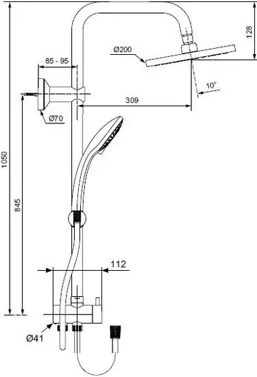Душевая система Ideal Standard IdealRain Eco [A6281AA] - фото товара
