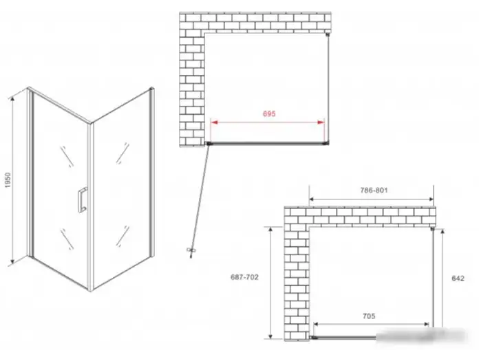 Душевой уголок Abber Sonnenstrand AG04080B-S70B - фото товара
