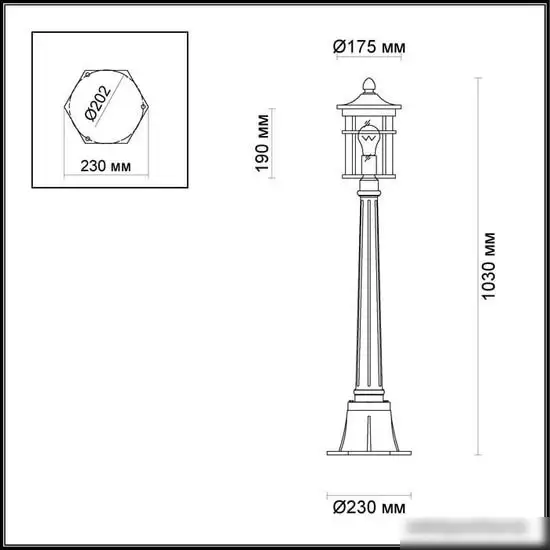 Уличный фонарь Odeon Light Virta 4044/1F