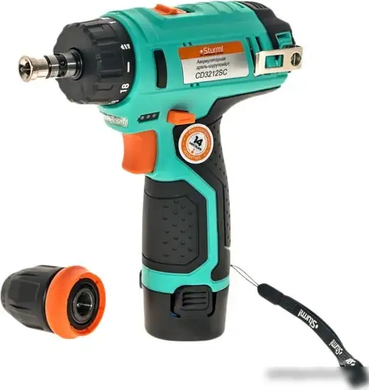 Дрель-шуруповерт Sturm CD3212SC (с 2-мя АКБ, кейс) – фото товара