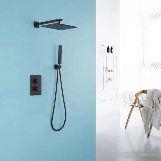 Душевая система Abber Weiss Insel AF8051B (черный матовый) - фото товара