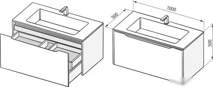 Salini Тумба под умывальник Smile 100 S1000T (серо-коричневый) – фото товара