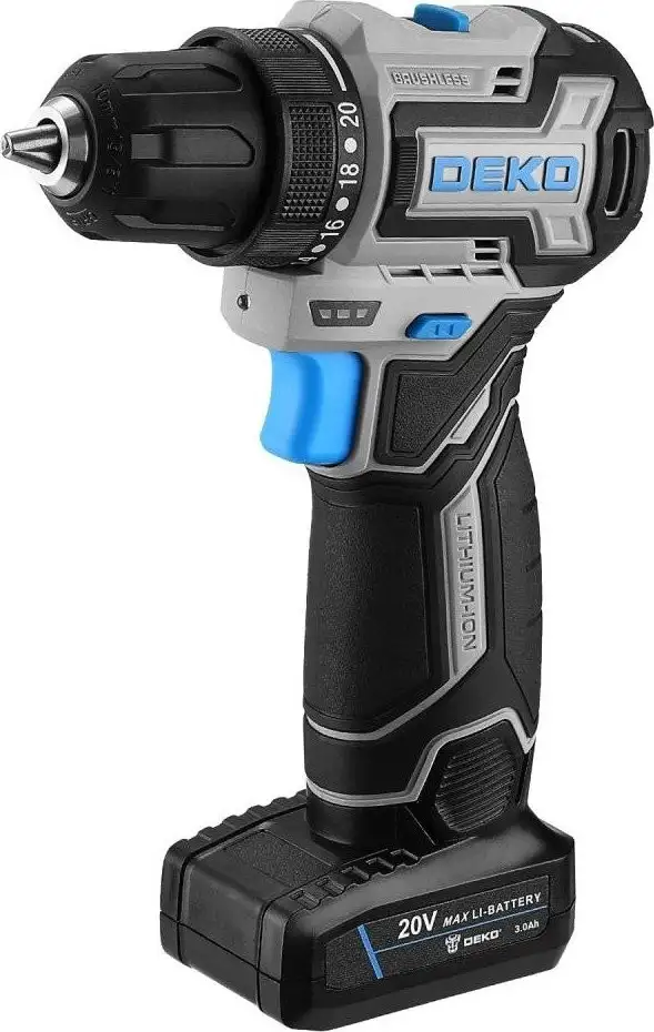 Дрель-шуруповерт Deko Loner 20V PRO 085-1010 (с 2-мя АКБ, кейс) – фото товара