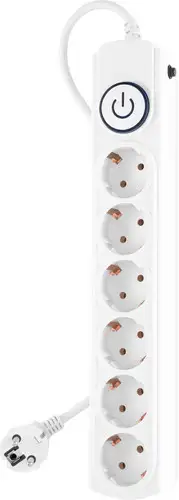 Сетевой фильтр IPPON BK-6-EU-1.8-10-W (1.8м, 6 розеток, белый) – изображение в каталоге