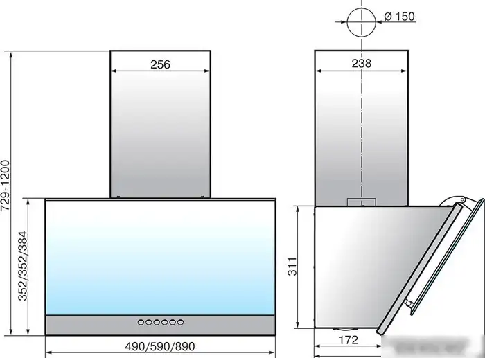 Кухонная вытяжка Elikor Рубин S4 90П-700-Э4Д (антрацит/черное стекло) - фото товара