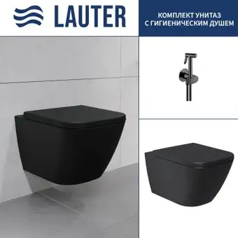 Унитаз подвесной Lauter Nuremberg 21811B черный + Breez 21GN7072BM - изображение в каталоге