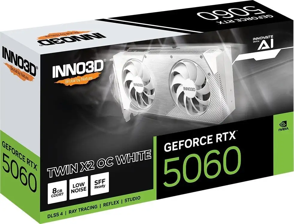 Видеокарта Inno3D GeForce RTX 5060 Twin X2 OC White N50602-08D7X-169570W – фото товара