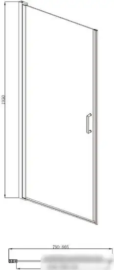 Душевая дверь Adema Nap-80 (прозрачное стекло) - фото товара