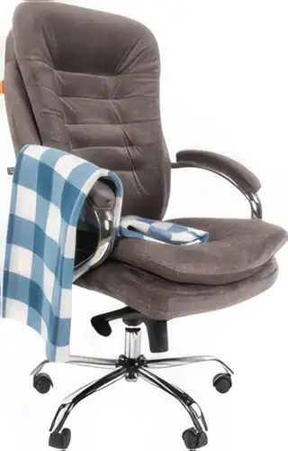 Кресло CHAIRMAN Home 795 с пледом (Т-55 серый)