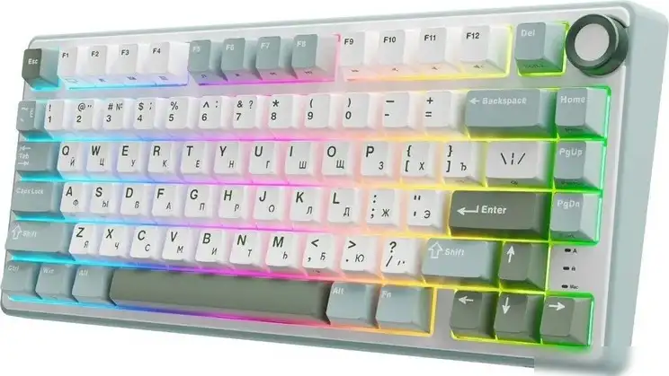 Клавиатура Royal Kludge R75 RGB (Sky Cyan, RK Silver) – фото товара