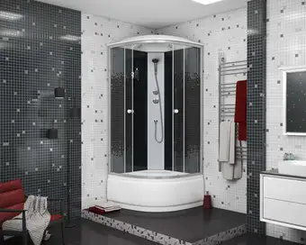 Душевая кабина Niagara NG-7507-14 80x80 (черный, мозаика стекло) - изображение в каталоге