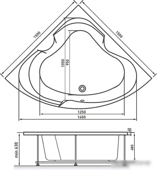 Ванна Vayer Iryda 150x150 - фото товара