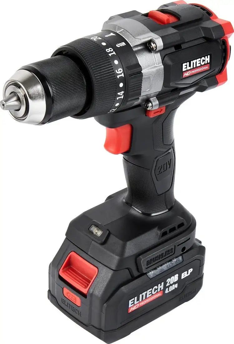 Ударная дрель-шуруповерт ELITECH CD 20BL2 E2201.042.02 (с 2-мя АКБ, кейс) – фото товара