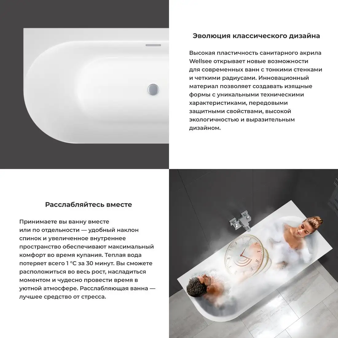 Ванна Wellsee Collaro 180x80 28910602R (пристенная ванна (правая) белый глянец, экран, ножки, сифон-автомат глянцевый белый) - фото товара