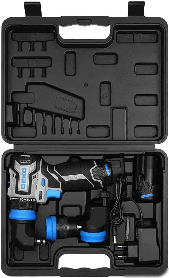 Дрель-шуруповерт Deko DKCD12 PRO ONE 085-1320 (с 2-мя АКБ, кейс) – фото товара