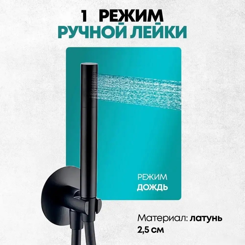 Душевая система Grocenberg GB5090 (черный матовый) - фото товара