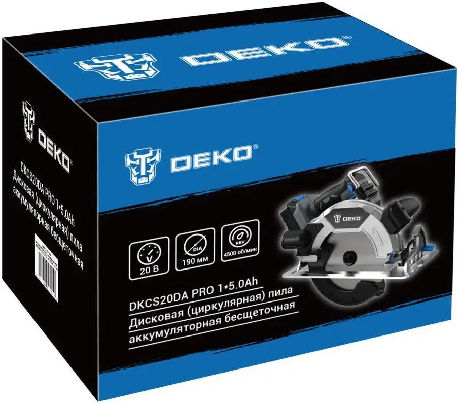 Дисковая (циркулярная) пила Deko DKCS20DA PRO 085-1156 (с 1-им АКБ) – фото товара