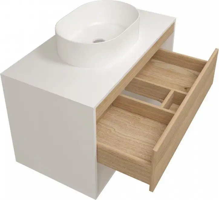 Teymi Тумба под умывальник Ritta 85см T60540 (белый/дуб) – фото товара