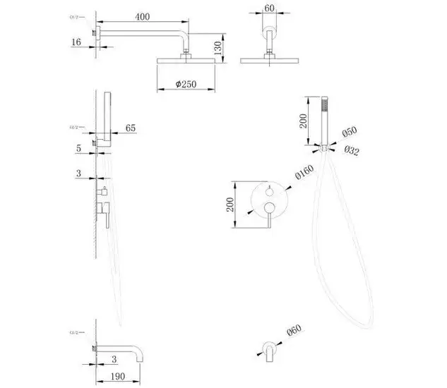 Душевая система Abber Wasser Kreis AF8117 (хром) - фото товара