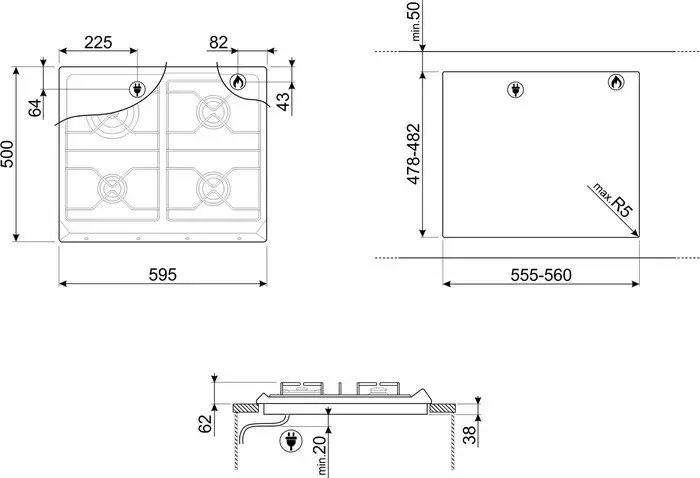 Варочная панель Smeg SRV864AVOGH2 - фото товара