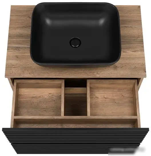 Brevita Тумба под умывальник Dakota 80 DAK-09080-19/02-2Я (черный/темное дерево) – фото товара