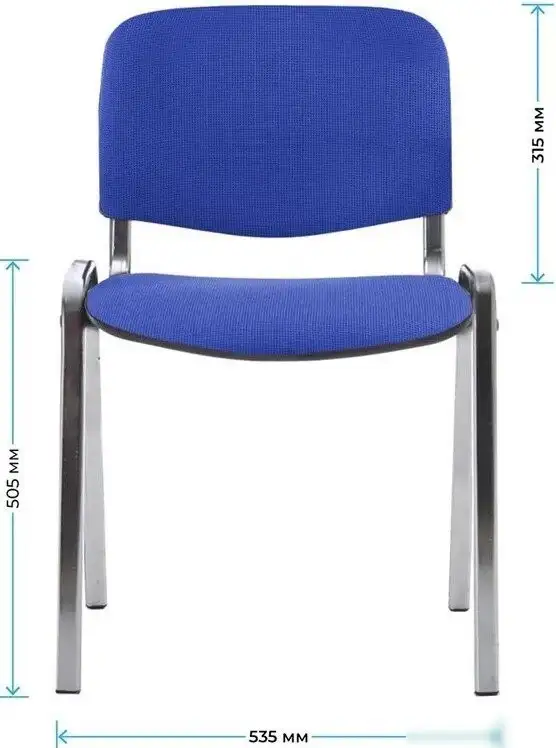 Офисный стул Helmi Изо HL-F01 359858 (хром/ткань синяя с черным) – фото товара