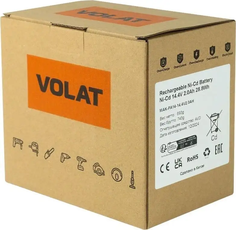 Аккумулятор VOLAT VT-MAK-PA14-14.4V-2 (14.4В/2 Ah) – фото товара