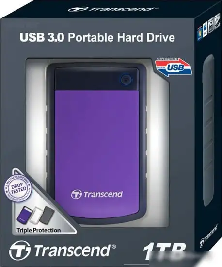 Внешний жесткий диск Transcend StoreJet 25H3P 1TB (TS1TSJ25H3P) – фото товара