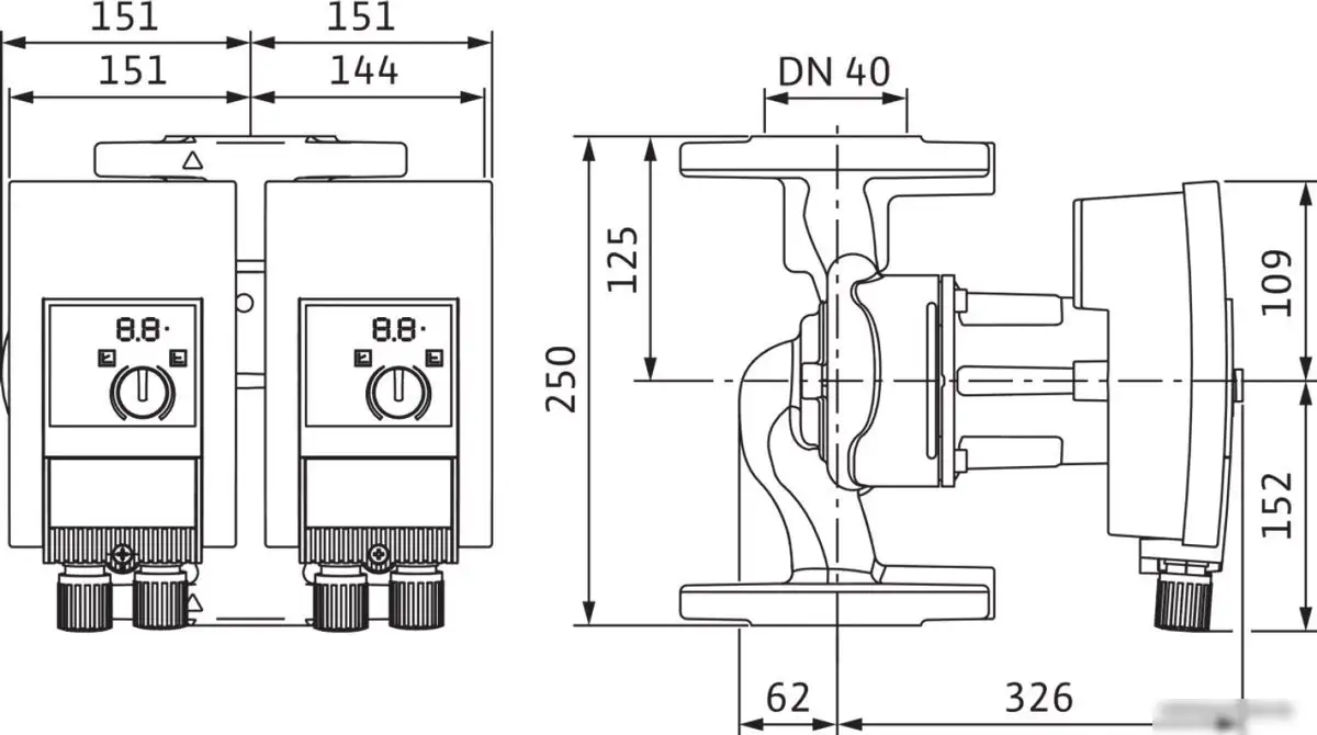 Циркуляционный насос Wilo MAXO-D 40/0.5-12 - фото товара