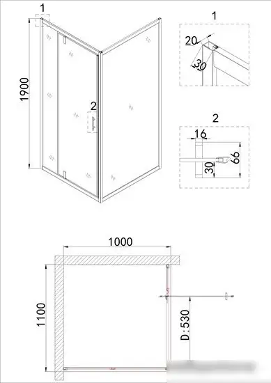 Душевой уголок Niagara NG-63-11A-A100 100x100 - фото товара