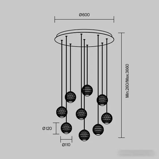 Подвесная люстра Maytoni Sapphire MOD293PL-L56BS3K – фото товара