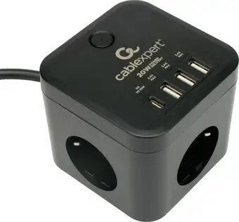 Сетевой фильтр Cablexpert CUBE-3-CU3-B-1.5 – изображение в каталоге