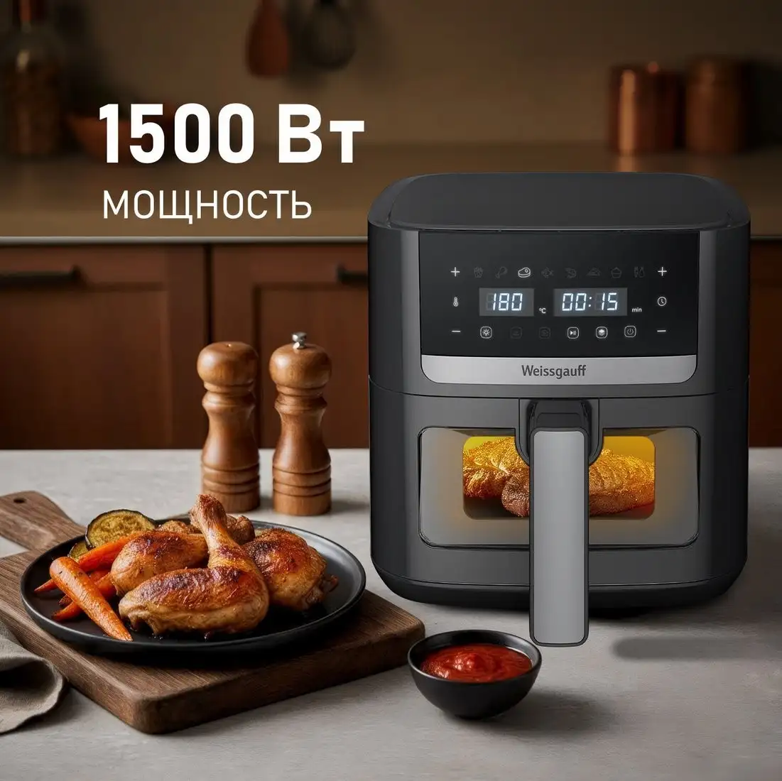 Аэрогриль (аэрофритюрница) Weissgauff WAF 501 DB Easy Fry – фото товара