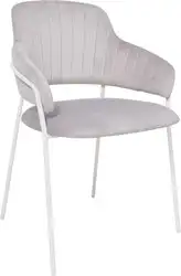 Стул с подлокотниками Алвест AV 448 (светло-серый бархат H-09/белый) – изображение в каталоге