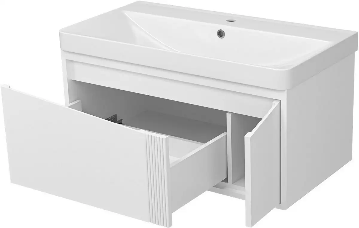 Brevita Тумба с умывальником Cascade 90 CAS-09090-011Я+RCW-141890WH – фото товара