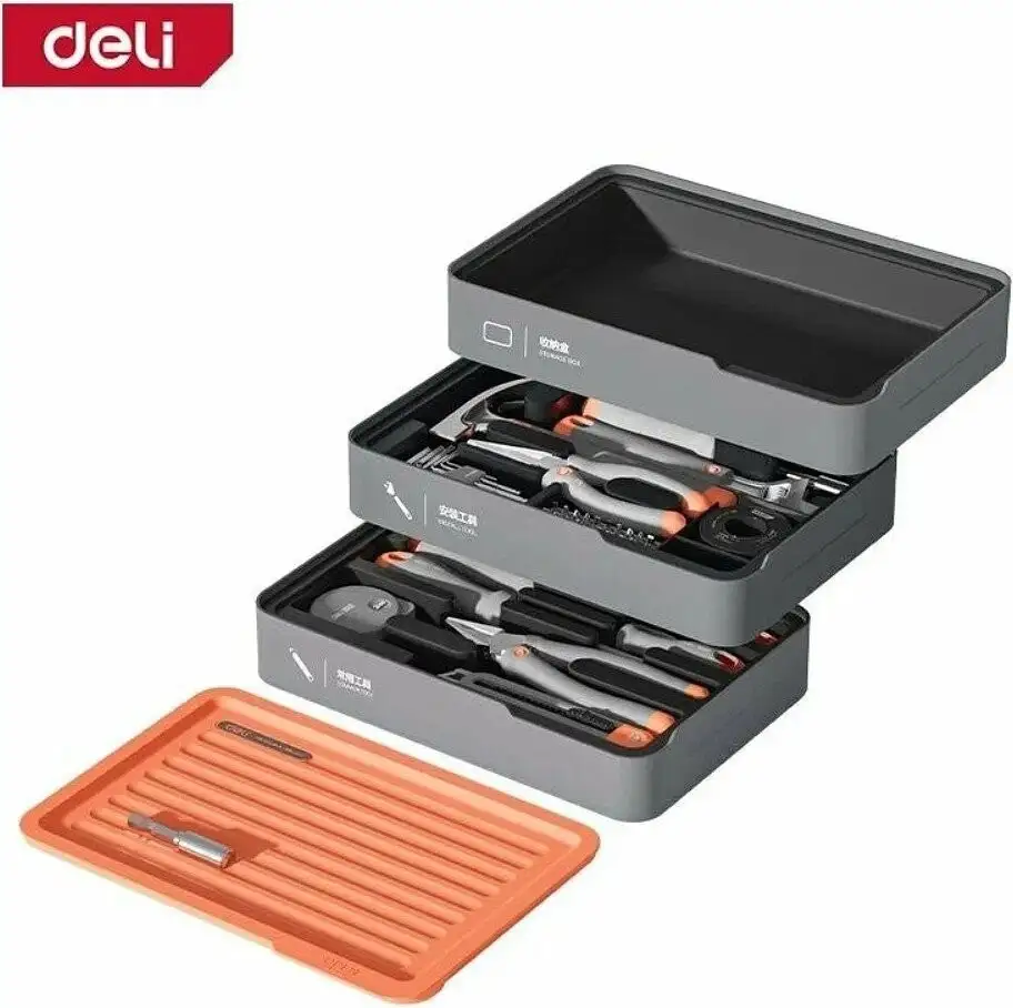 Набор домашнего мастера Deli H1001-ADE (15 предметов) – фото товара