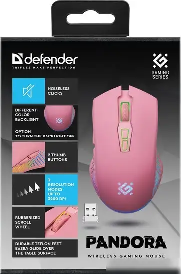 Игровая мышь Defender Pandora GM-502 (розовый) – фото товара