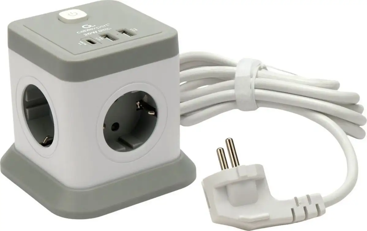 Сетевой фильтр Cablexpert TWR-4-CU2-W-2 – фото товара
