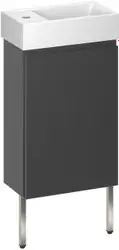 Wellsee Тумба под умывальник 3 в 1 WC Area 221802004 (тумба/матовый темно-серый, раковина/глянцевый белый, ножки/нержавеющая сталь) – изображение в каталоге