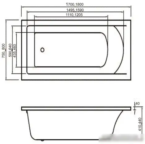 Ванна Vayer Savero 170x75 - фото товара