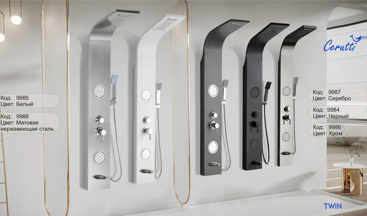 Душевая панель Ceruttispa TWIN BK CT9984 черный - фото товара