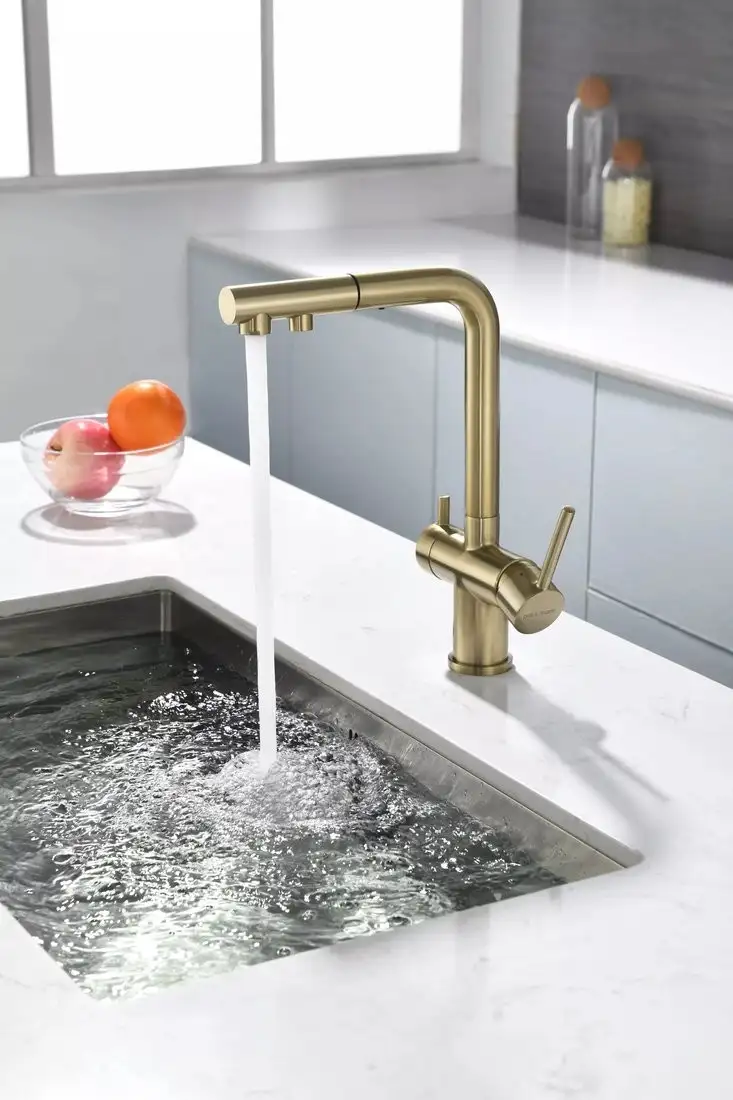 Смеситель Paulmark Serpentine Se213222-LG (светлое золото) - фото товара