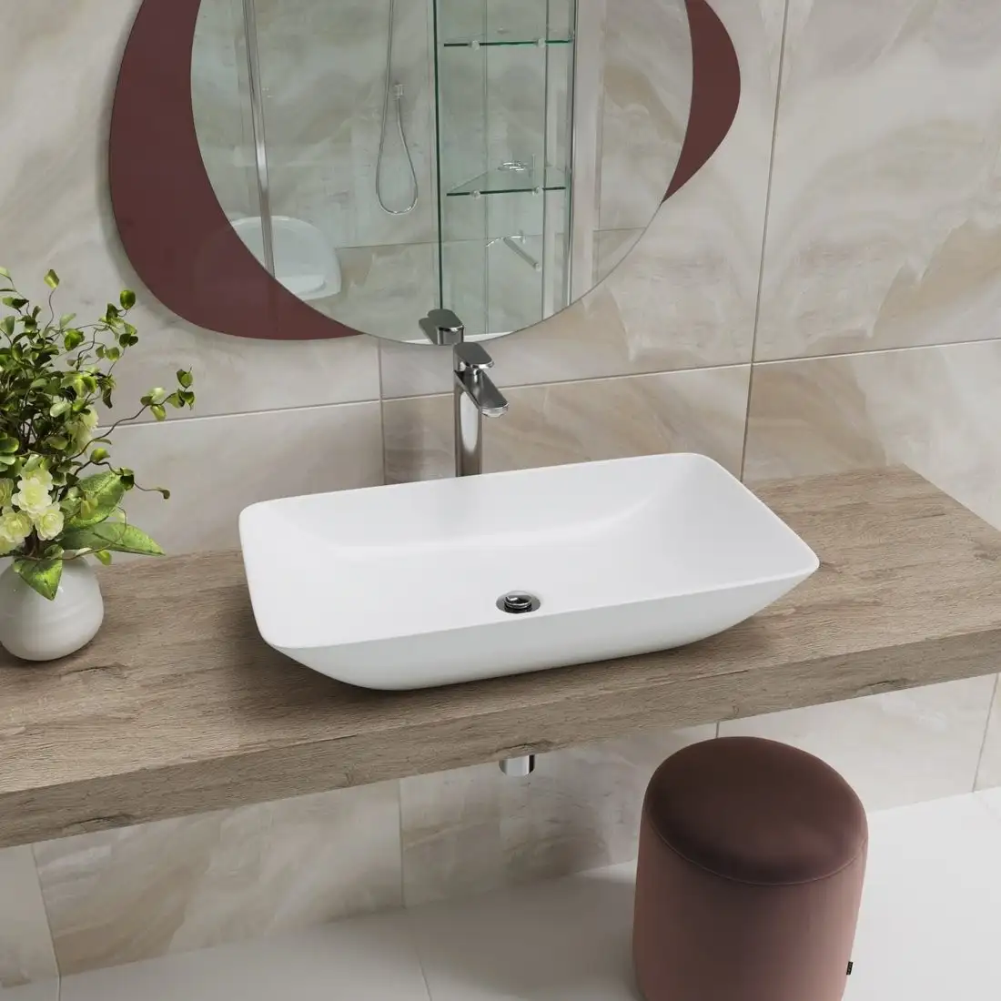 Умывальник Lauter 21886 + клапан 21190CH + сифон 21635CH (хром) - фото товара