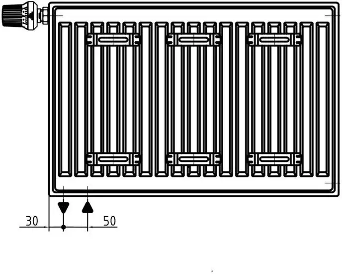 Стальной панельный радиатор Brugman Tип 11 500x61x500 FEV110500501RBY (нижнее подключение) - фото товара