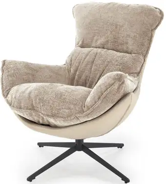 Интерьерное кресло Halmar Lobster (бежевый/черный) – изображение в каталоге