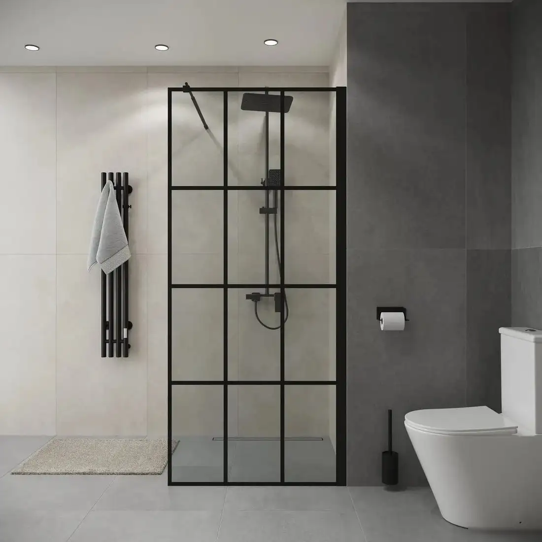 Душевая стенка Niagara Eco NG-552-90 90x190 (черный/прозрачное стекло) - фото товара